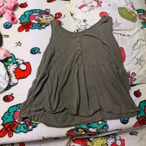 Women's Olive Green Sleeveless Top